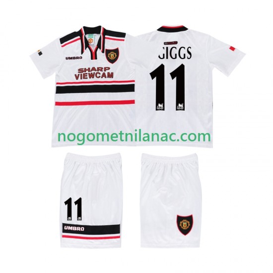 Dres Manchester United GIGGS 11 Retro Gostujući 1998 Kratkih Rukava - Dječji