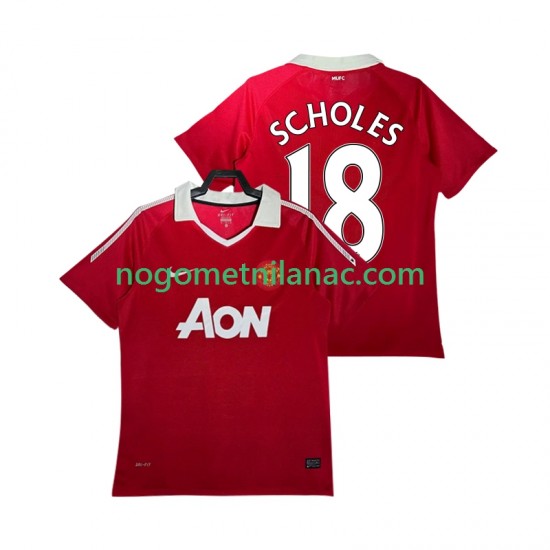 Dres Manchester United SCHOLES 18 Retro Domaći 2011 2010 Kratkih Rukava - Muški