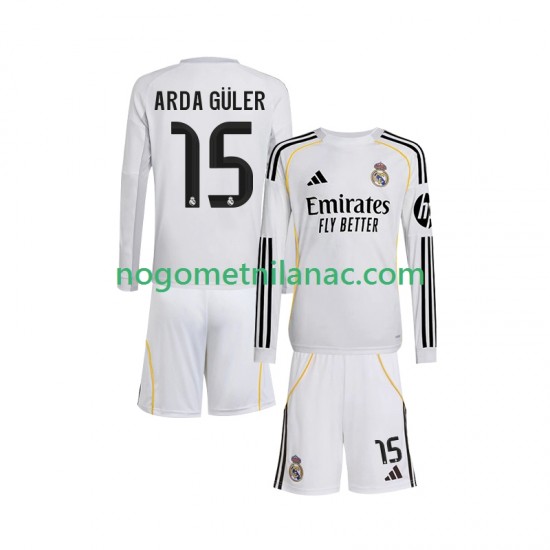 Dres Real Madrid Arda Guler 15 Domaći 2025-2026 Dugim Rukavima - Dječji