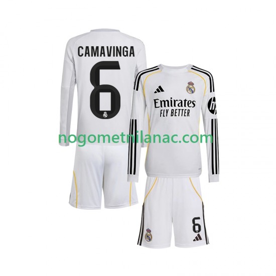 Dres Real Madrid Camavinga 6 Domaći 2025-2026 Dugim Rukavima - Dječji