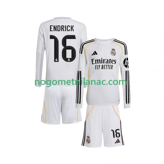 Dres Real Madrid Endrick 16 Domaći 2025-2026 Dugim Rukavima - Dječji