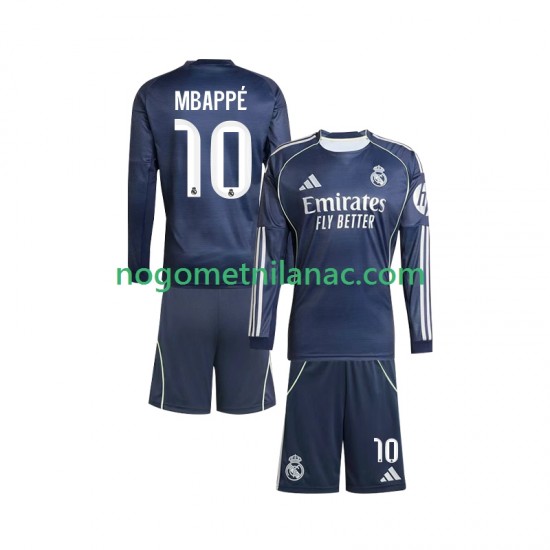 Dres Real Madrid Mbappé Kylian 10 Gostujući 2025-2026 Dugim Rukavima - Dječji