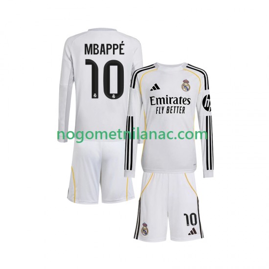 Dres Real Madrid Mbappé Kylian 10 Domaći 2025-2026 Dugim Rukavima - Dječji