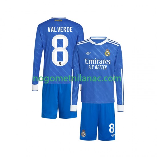 Dres Real Madrid Valverde 8 Treći 2025-2026 Dugim Rukavima - Dječji