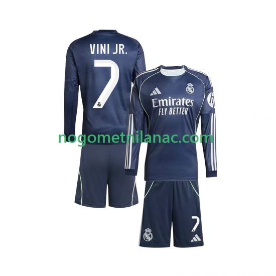 Dres Real Madrid Vinicius Junior 7 Gostujući 2025-2026 Dugim Rukavima - Dječji