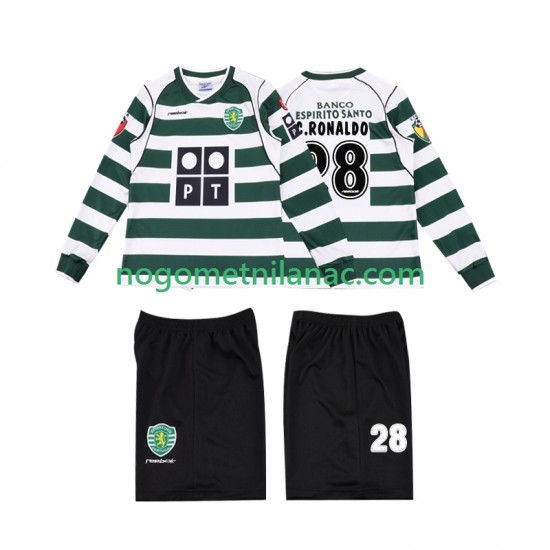 Dres Sporting CP Cristiano Ronaldo 28 2001 2003 Retro Domaći Dugim Rukavima - Dječji