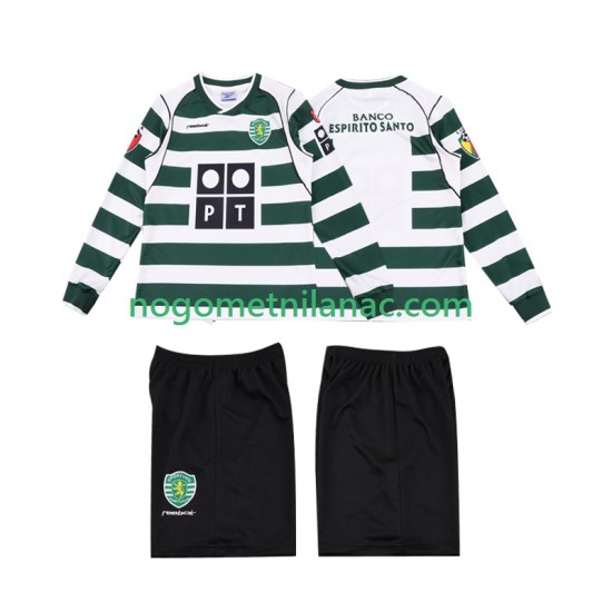 Dres Sporting CP 2001 2003 Retro Domaći Dugim Rukavima - Dječji