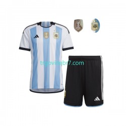 Dres Argentina 3 Stars Domaći World Cup 2022 Kratkih Rukava - Dječji Dres Argentina 3 Stars Domaći World Cup 2022 Kratkih Rukava - Dječji