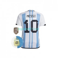 Dres Argentina Messi 10 3 Stars Domaći World Cup 2022 Kratkih Rukava - Muški Dres Argentina Messi 10 3 Stars Domaći World Cup 2022 Kratkih Rukava - Muški