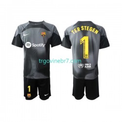 Golmanski Dres - Dres FC Barcelona Ter Stegen 1 Gostujući 2022-2023 Kratkih Rukava - Dječji