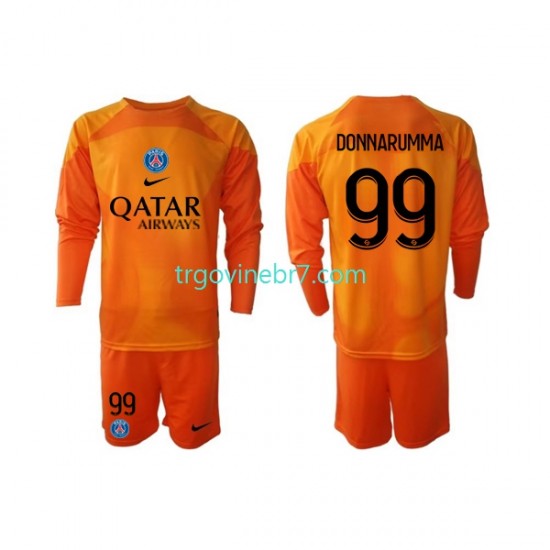 Golmanski Dres - Dres Paris Saint-Germain Donnarumma 99 Gostujući 2022-2023 Dugim Rukavima - Dječji