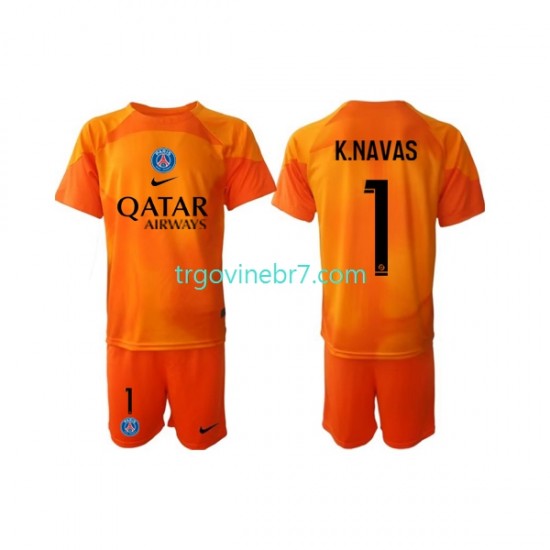 Golmanski Dres - Dres Paris Saint-Germain Keylor Navas 1 Gostujući 2022-2023 Kratkih Rukava - Dječji