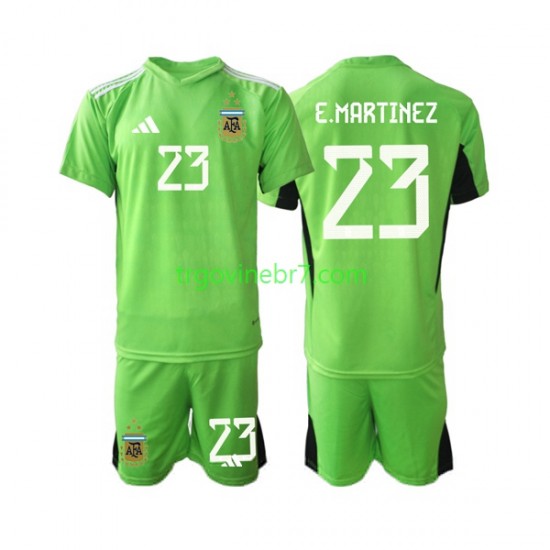 Golmanski Dres - Dres Argentina Emiliano Martinez 23 Domaći World Cup 2022 Kratkih Rukava - Dječji