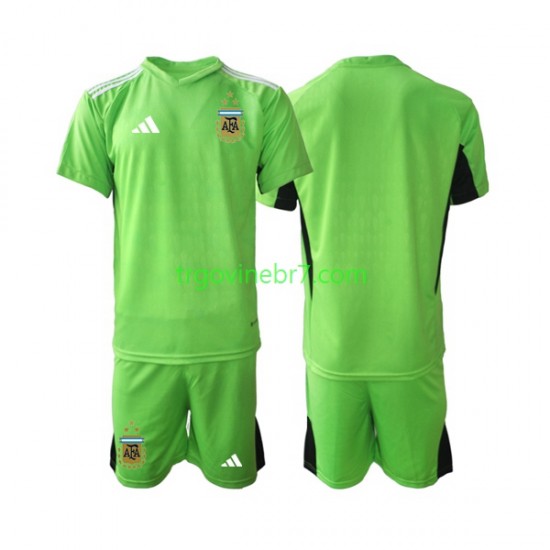 Golmanski Dres - Dres Argentina Domaći World Cup 2022 Kratkih Rukava - Dječji