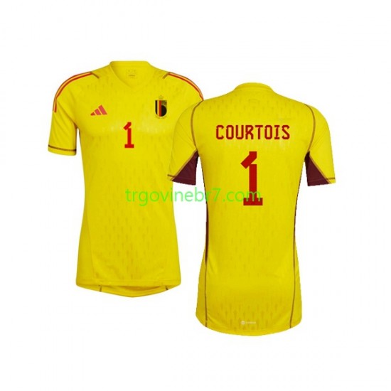 Golmanski Dres - Dres Belgija Courtois 1 Gostujući World Cup 2022 Kratkih Rukava - Muški