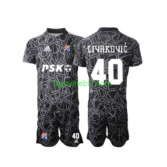 Golmanski Dres - Dres Dinamo Zagreb Livakovic 40 Domaći 2022-2023 Kratkih Rukava - Dječji