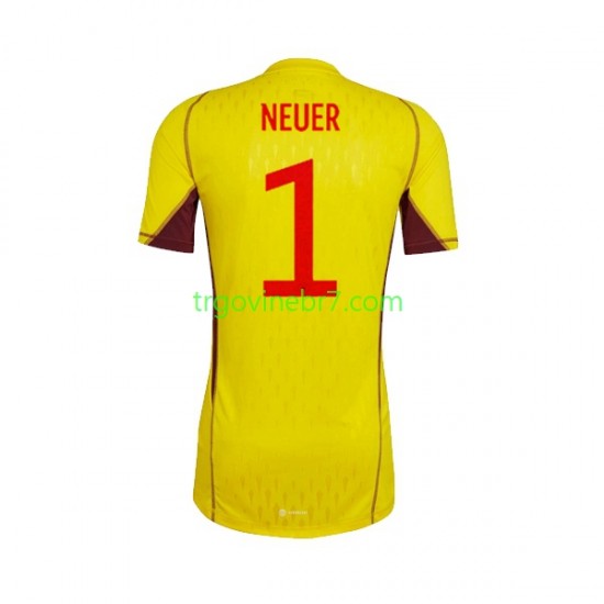 Golmanski Dres - Dres Njemačka Manuel Neuer 1 Gostujući World Cup 2022 Kratkih Rukava - Muški