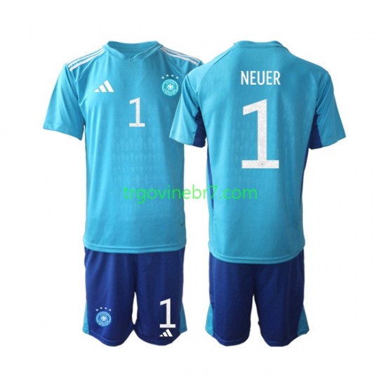 Golmanski Dres - Dres Njemačka Manuel Neuer 1 Domaći World Cup 2022 Kratkih Rukava - Dječji