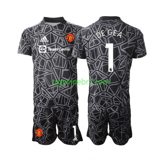 Golmanski Dres - Dres Manchester United DE GEA 1 Gostujući 2022-2023 Kratkih Rukava - Dječji