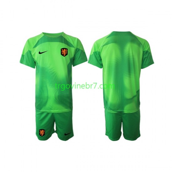 Golmanski Dres - Dres Nizozemska Gostujući World Cup 2022 Kratkih Rukava - Dječji