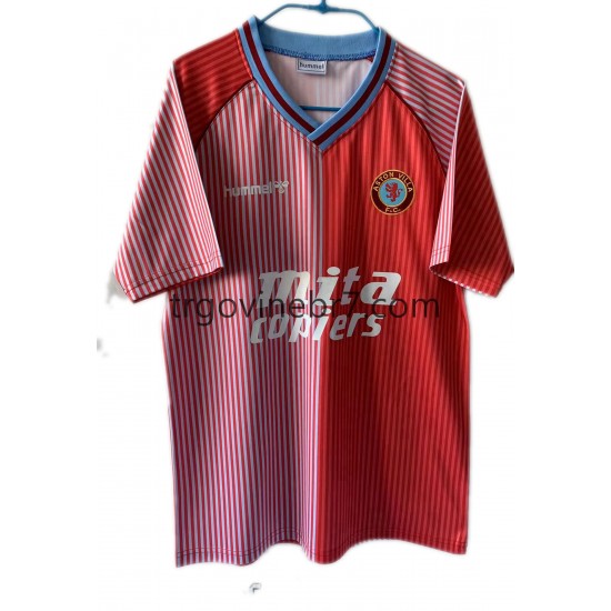 Dres Aston Villa 1988 Retro Domaći Kratkih Rukava - Muški