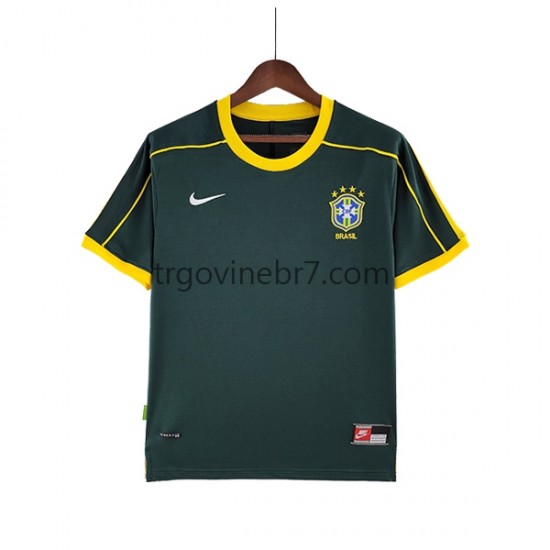 Golmanski Dres - Dres Brazil Retro Gostujući 1998 Kratkih Rukava - Muški