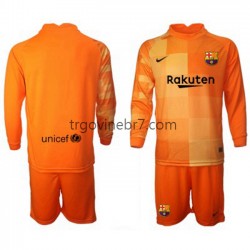 Golmanski Dres - Dres FC Barcelona Domaći 2021-2022 Dugim Rukavima - Dječji