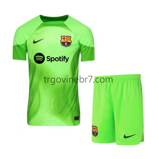 Golmanski Dres - Dres FC Barcelona Domaći 2022-2023 Kratkih Rukava - Dječji