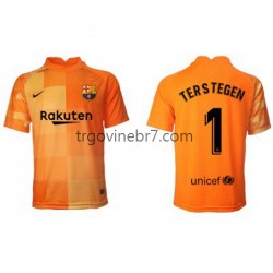 Golmanski Dres - Dres FC Barcelona Ter Stegen 1 Domaći 2021-2022 Kratkih Rukava - Muški