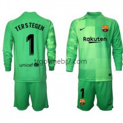 Golmanski Dres - Dres FC Barcelona Ter Stegen 1 Treći 2021-2022 Dugim Rukavima - Dječji