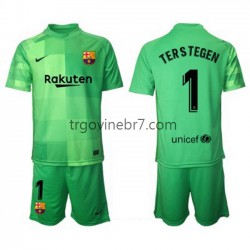 Golmanski Dres - Dres FC Barcelona Ter Stegen 1 Treći 2021-2022 Kratkih Rukava - Dječji Golmanski Dres - Dres FC Barcelona Ter Stegen 1 Treći 2021-2022 Kratkih Rukava - Dječji