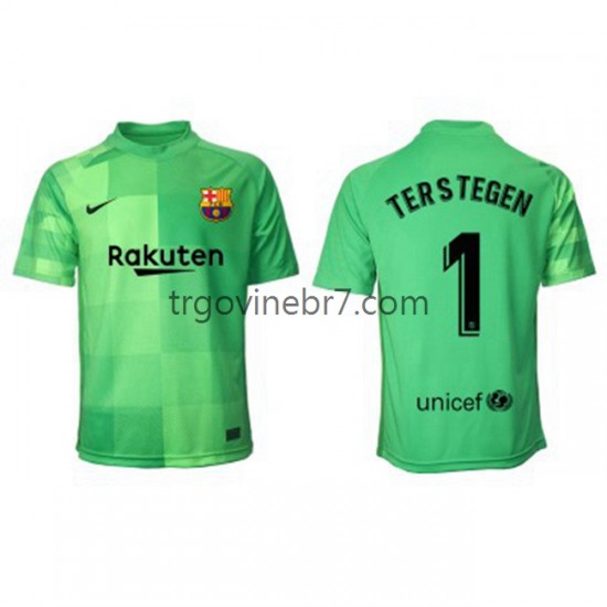 Golmanski Dres - Dres FC Barcelona Ter Stegen 1 Treći 2021-2022 Kratkih Rukava - Muški