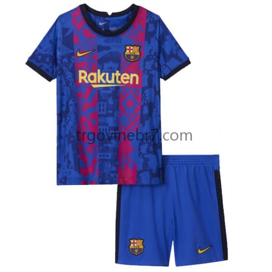 Dres FC Barcelona Treći 2021-2022 Kratkih Rukava - Dječji