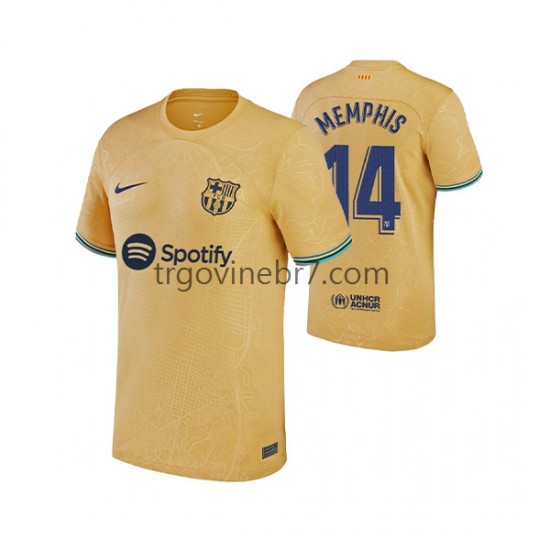 Dres FC Barcelona Memphis Depay 14 Gostujući 2022-2023 Kratkih Rukava - Muški