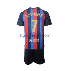Dres FC Barcelona Ousmane Dembele 7 Domaći 2022-2023 Kratkih Rukava - Dječji Dres FC Barcelona Ousmane Dembele 7 Domaći 2022-2023 Kratkih Rukava - Dječji