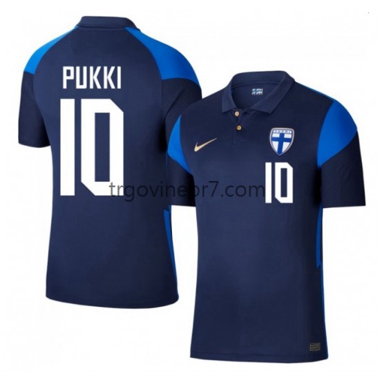 Dres Finska Teemu Pukki 10 Euro 2020 Gostujući Kratkih Rukava - Muški