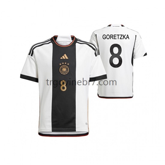 Dres Njemačka Leon Goretzka 8 Domaći World Cup 2022 Kratkih Rukava - Muški