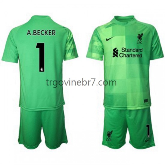 Golmanski Dres - Dres Liverpool Alisson Becker 1 Domaći 2021-2022 Kratkih Rukava - Dječji
