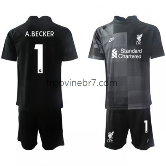 Golmanski Dres - Dres Liverpool Alisson Becker 1 Treći 2021-2022 Kratkih Rukava - Dječji