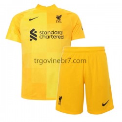 Golmanski Dres - Dres Liverpool Gostujući 2021-2022 Kratkih Rukava - Dječji