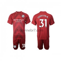Golmanski Dres - Dres Manchester City Ederson M. 31 Domaći 2022-2023 Kratkih Rukava - Dječji