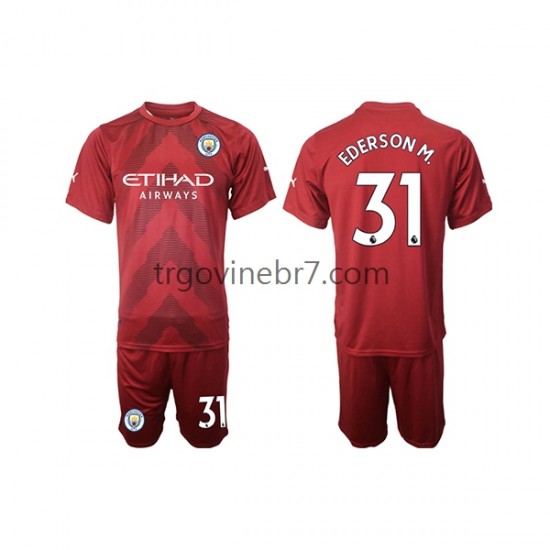 Golmanski Dres - Dres Manchester City Ederson M. 31 Domaći 2022-2023 Kratkih Rukava - Dječji