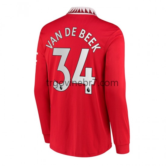 Dres Manchester United Donny van de Beek 34 Domaći 2022-2023 Dugim Rukavima - Muški