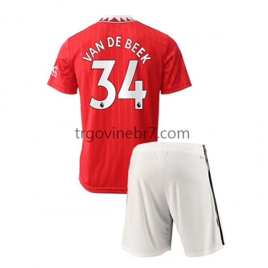 Dres Manchester United Donny van de Beek 34 Domaći 2022-2023 Kratkih Rukava - Dječji