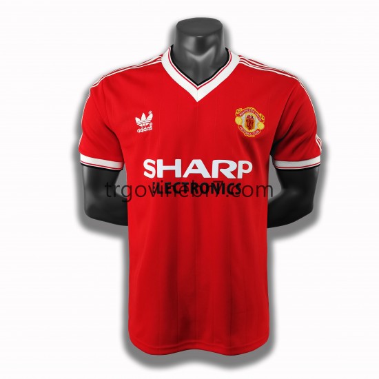 Dres Manchester United 1983 Retro Domaći Kratkih Rukava - Muški