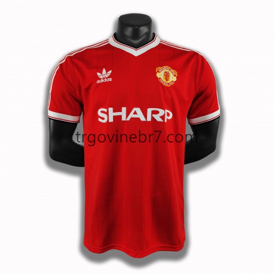 Dres Manchester United 1984 Retro Domaći Kratkih Rukava - Muški