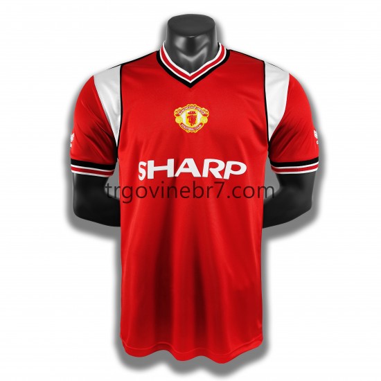 Dres Manchester United 1985 Retro Domaći Kratkih Rukava - Muški