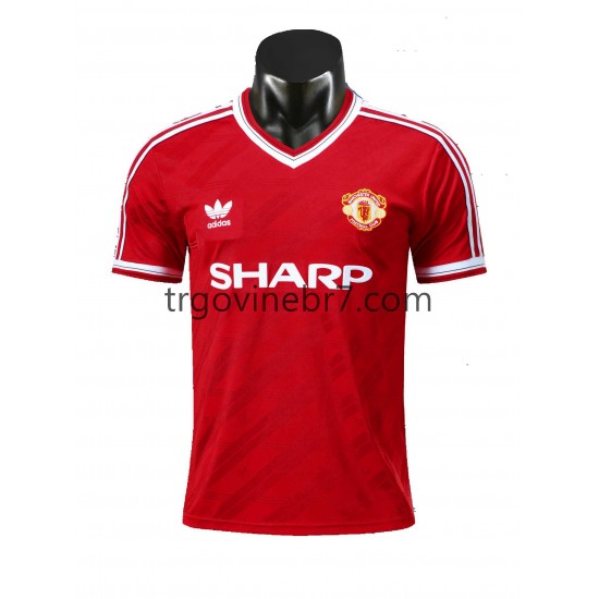 Dres Manchester United 1986 Retro Domaći Kratkih Rukava - Muški