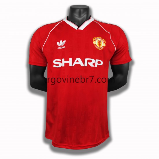 Dres Manchester United 1988 Retro Domaći Kratkih Rukava - Muški
