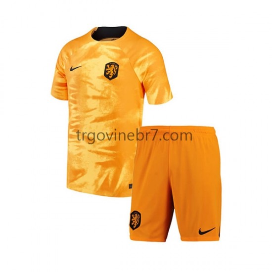 Dres Nizozemska Domaći World Cup 2022 Kratkih Rukava - Dječji